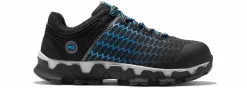 Safety Toe Athletics|Slip Resistant|TIMBERLAND PRO Powertrain Blue Men's Alloy Toe Work Shoe Black