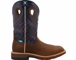 Western Boots|Safety Toe Boots|TWISTED X 12 Inch Western Pullon Men’s Alloy Toe Work Boot Blue