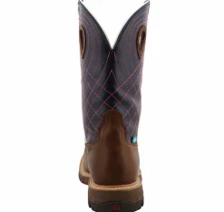 Western Boots|Safety Toe Boots|TWISTED X 12 Inch Western Pullon Men’s Alloy Toe Work Boot Blue