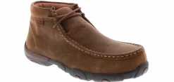 Safety Toe Athletics|Slip Resistant|TWISTED X Driving Moccasin Women's Steel Toe Work Shoe Brown