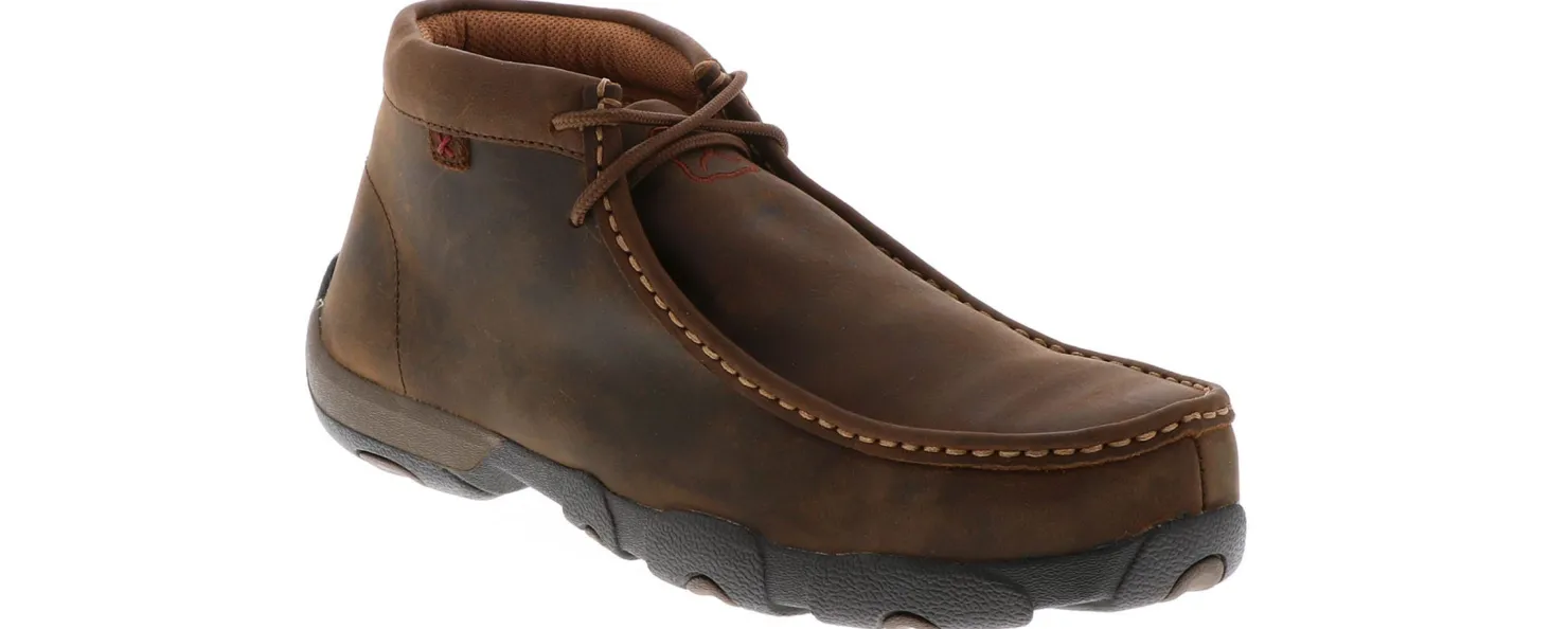 Safety Toe Boots|TWISTED X Driving Moccasin Men's Steel Toe Work Shoe Brown