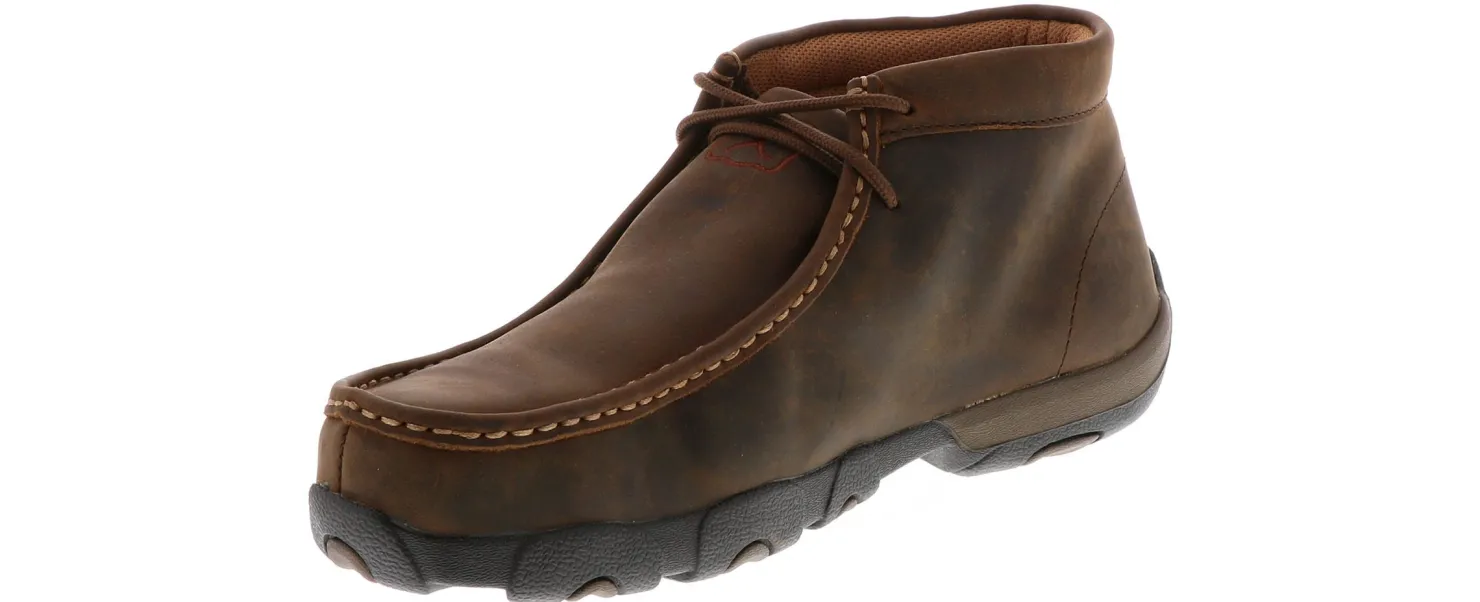 Safety Toe Boots|TWISTED X Driving Moccasin Men's Steel Toe Work Shoe Brown