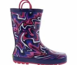 Boots|Outdoor Shoes|WESTERN CHIEF Hydro Swirl Youth Girls’ (11-4) Rain Boot Purple
