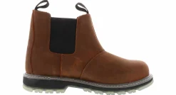 Safety Toe Boots|Slip Resistant|WOLVERINE Romeo Men’s Wide Width Steel Toe Work Boot Brown