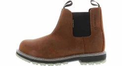 Safety Toe Boots|Slip Resistant|WOLVERINE Romeo Men’s Wide Width Steel Toe Work Boot Brown
